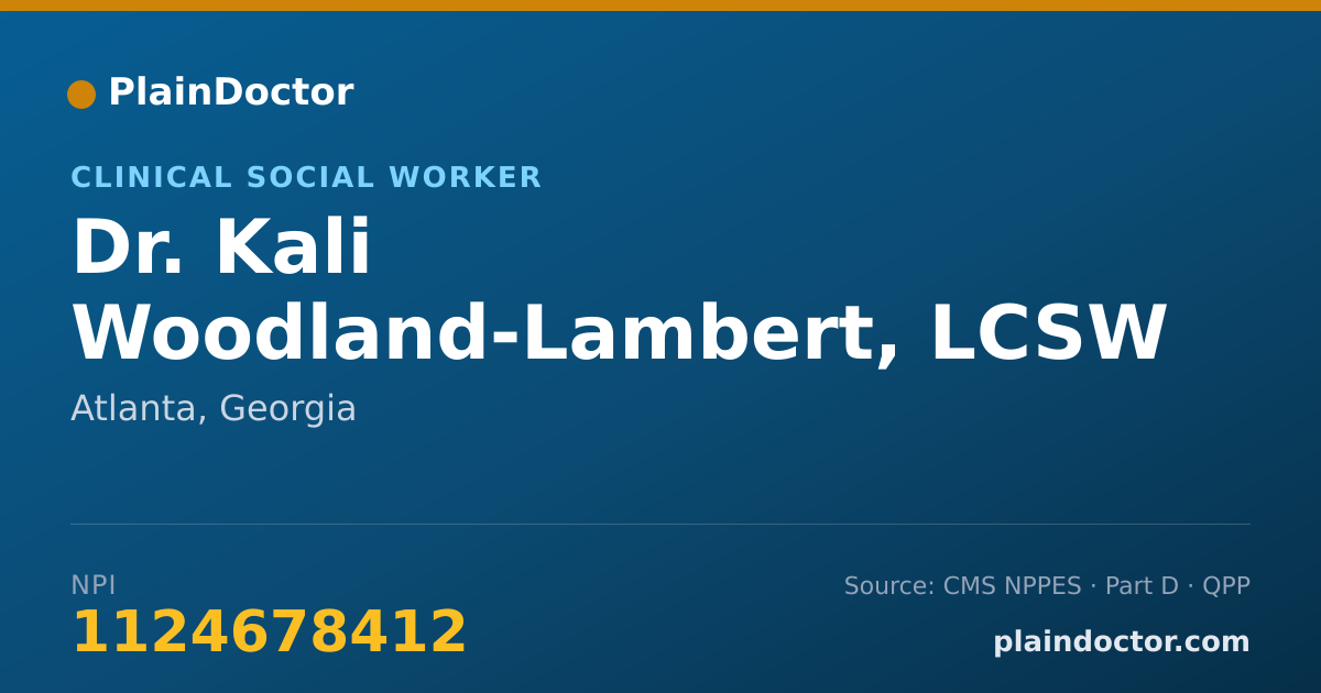 Shareable card for Kali Woodland-Lambert, LCSW - Clinical Social Worker, Atlanta, GA