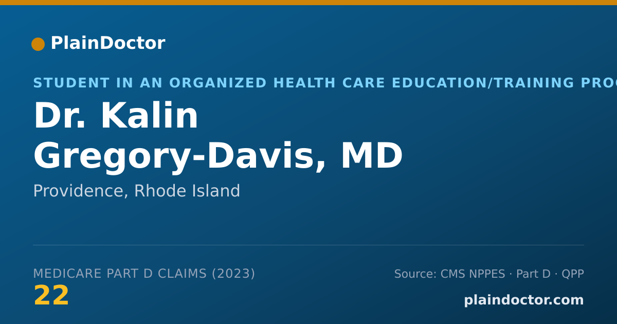 Shareable card for Kalin Gregory-Davis, MD - Student in an Organized Health Care Education/Training Program, Providence, RI