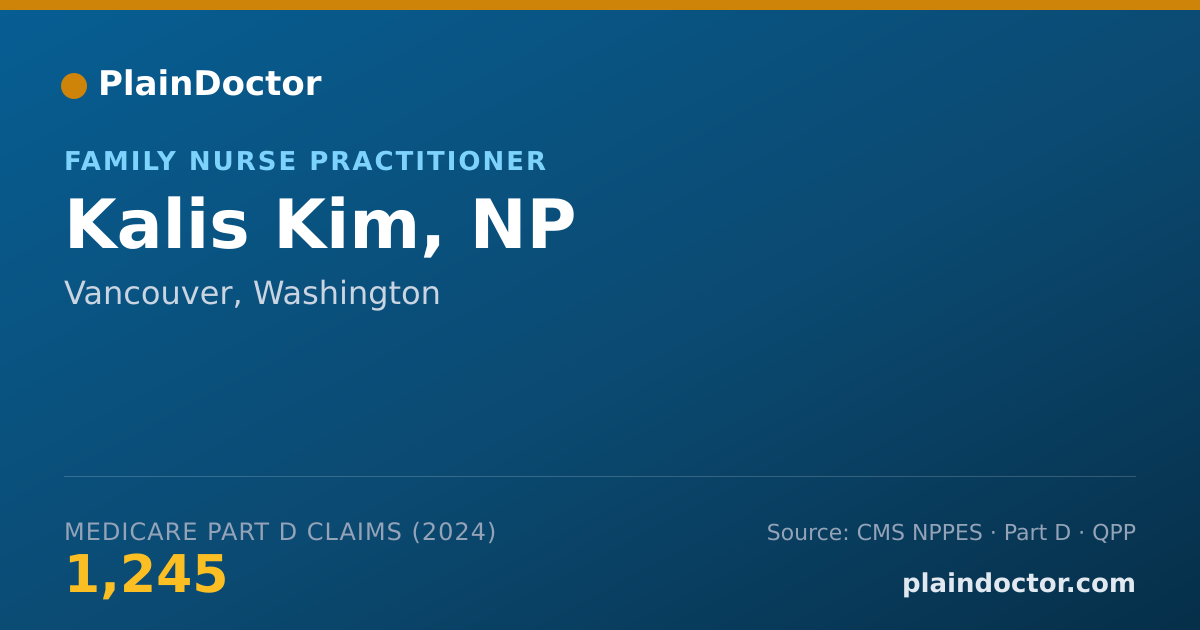Shareable card for Kalis Kim, NP - Family Nurse Practitioner, Vancouver, WA