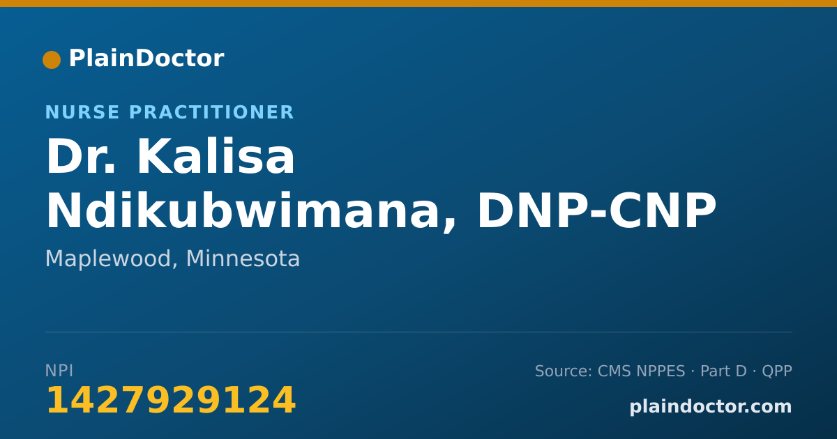 Shareable card for Kalisa Ndikubwimana, DNP-CNP - Nurse Practitioner, Maplewood, MN