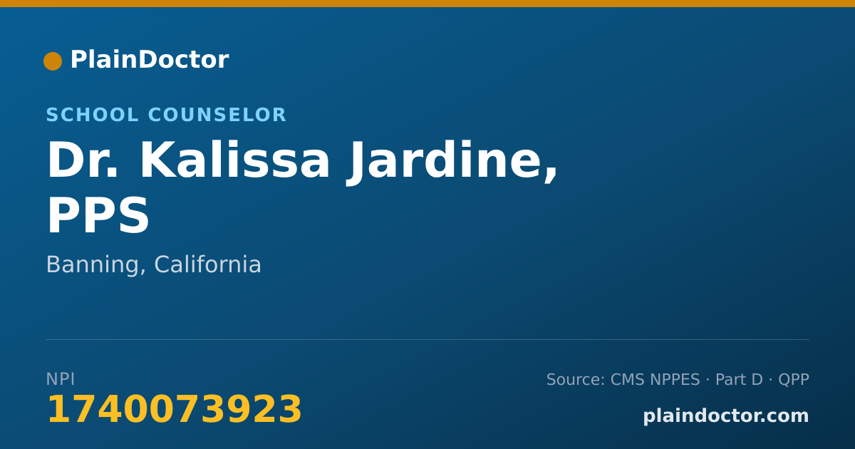 Shareable card for Kalissa Jardine, PPS - School Counselor, Banning, CA