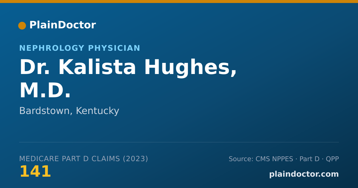 Shareable card for Kalista Hughes, M.D. - Nephrology Physician, Bardstown, KY