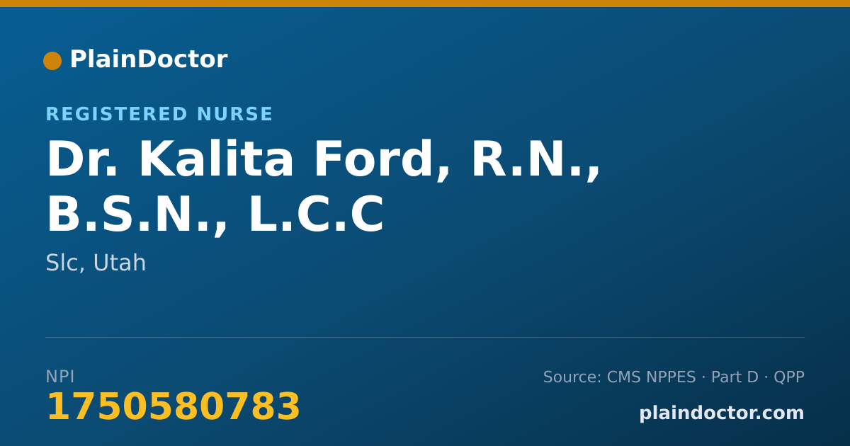Shareable card for Kalita Ford, R.N., B.S.N., L.C.C - Registered Nurse, Slc, UT