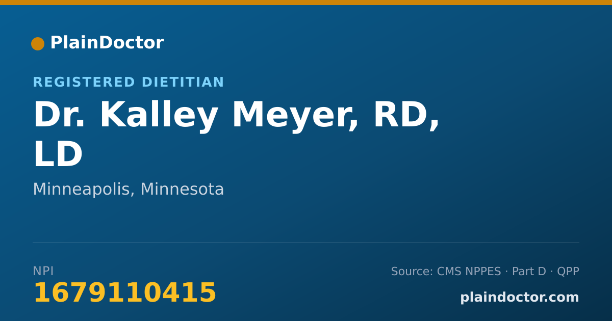 Shareable card for Kalley Meyer, RD, LD - Registered Dietitian, Minneapolis, MN