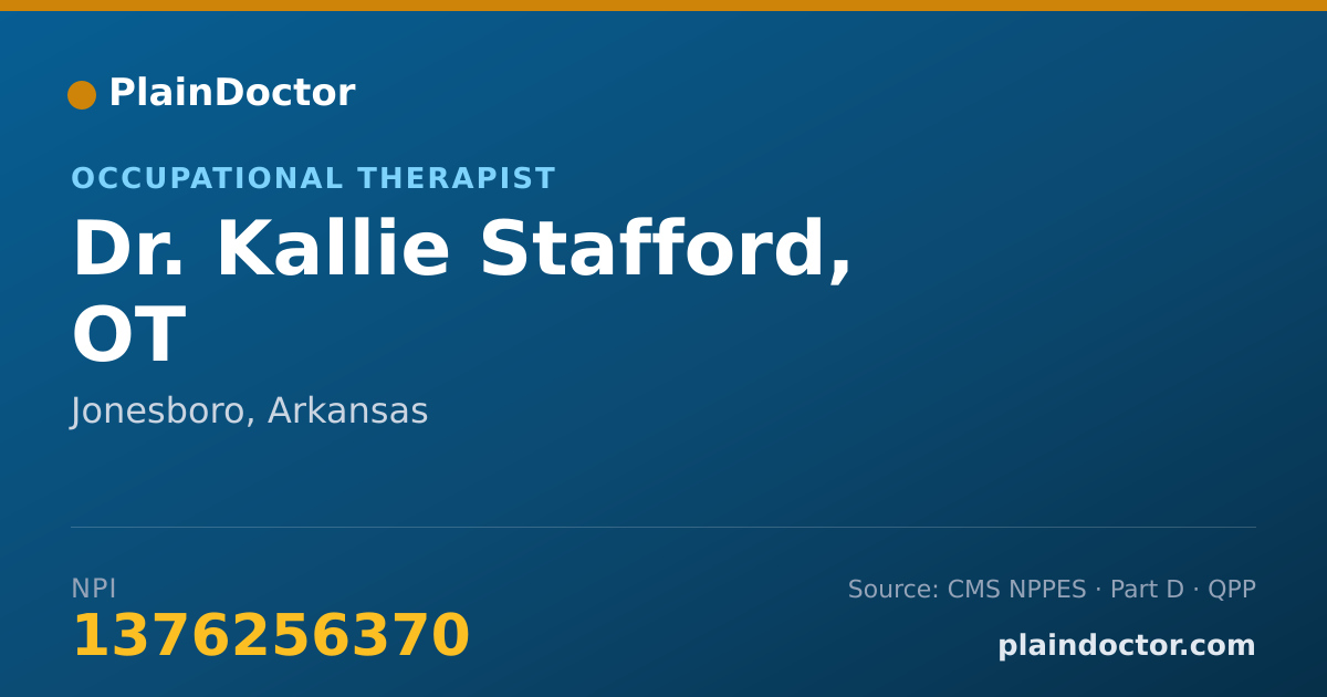 Shareable card for Kallie Stafford, OT - Occupational Therapist, Jonesboro, AR