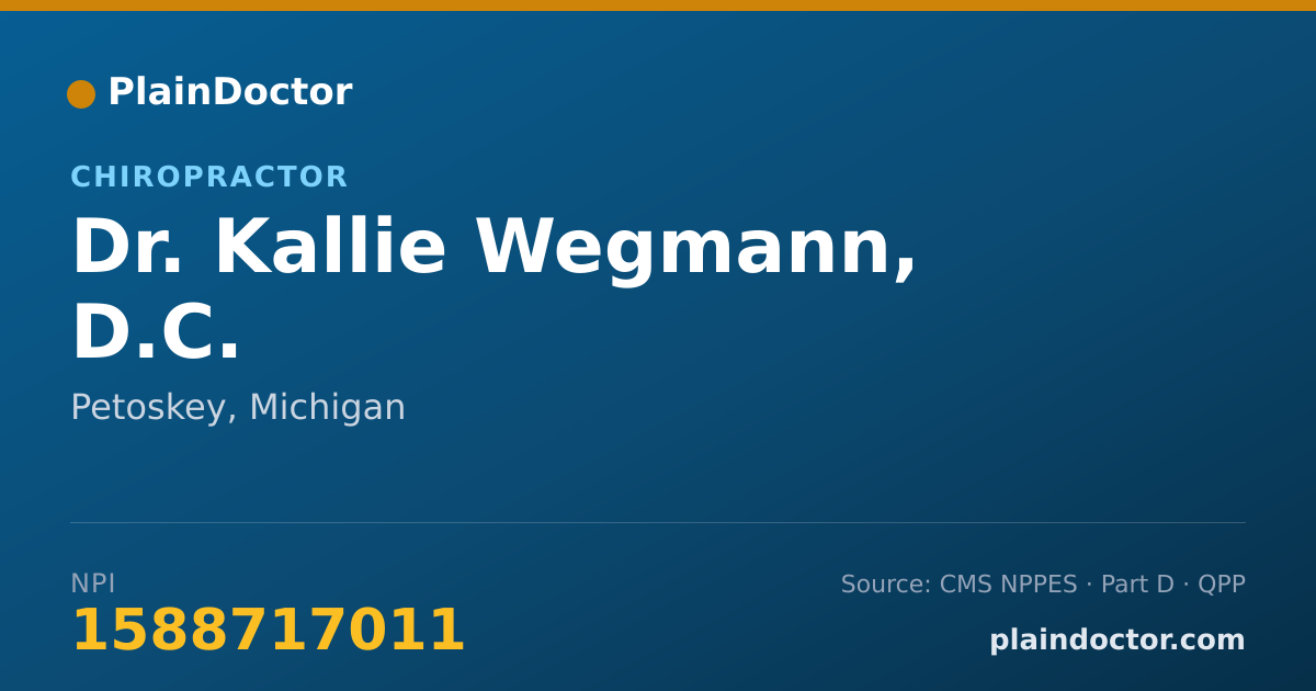 Shareable card for Kallie Wegmann, D.C. - Chiropractor, Petoskey, MI