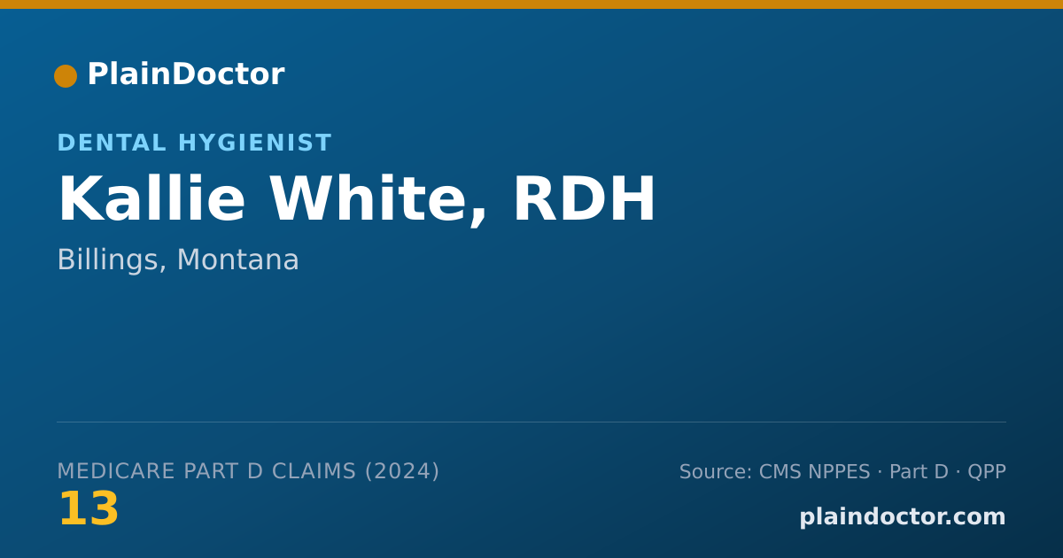 Shareable card for Kallie White, RDH - Dental Hygienist, Billings, MT
