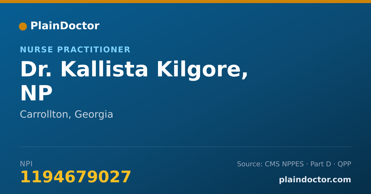 Shareable card for Kallista Kilgore, NP - Nurse Practitioner, Carrollton, GA