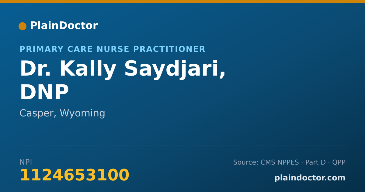 Shareable card for Kally Saydjari, DNP - Primary Care Nurse Practitioner, Casper, WY