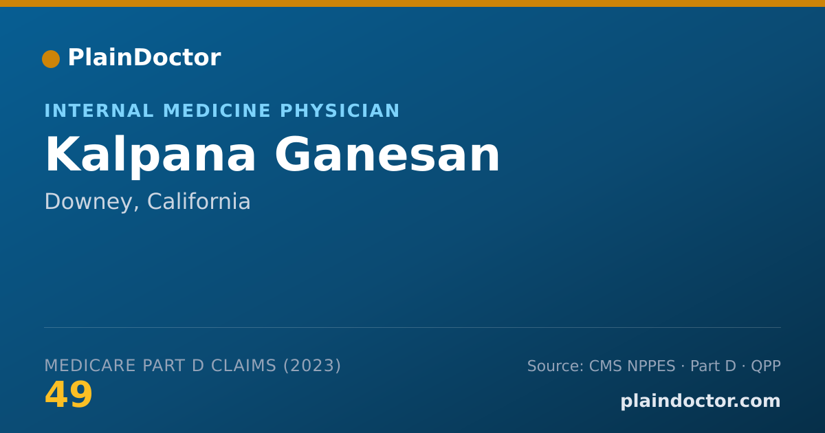 Shareable card for Kalpana Ganesan - Internal Medicine Physician, Downey, CA