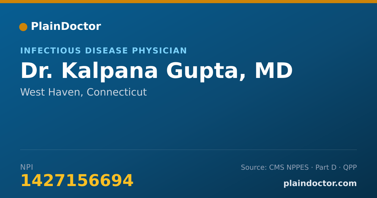 Shareable card for Kalpana Gupta, MD - Infectious Disease Physician, West Haven, CT