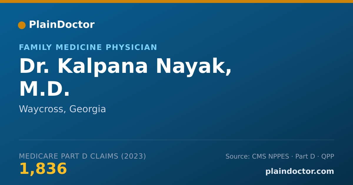 Shareable card for Kalpana Nayak, M.D. - Family Medicine Physician, Waycross, GA