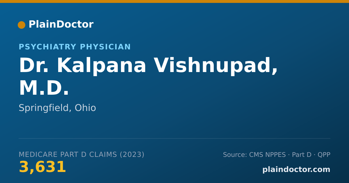 Shareable card for Kalpana Vishnupad, M.D. - Psychiatry Physician, Springfield, OH