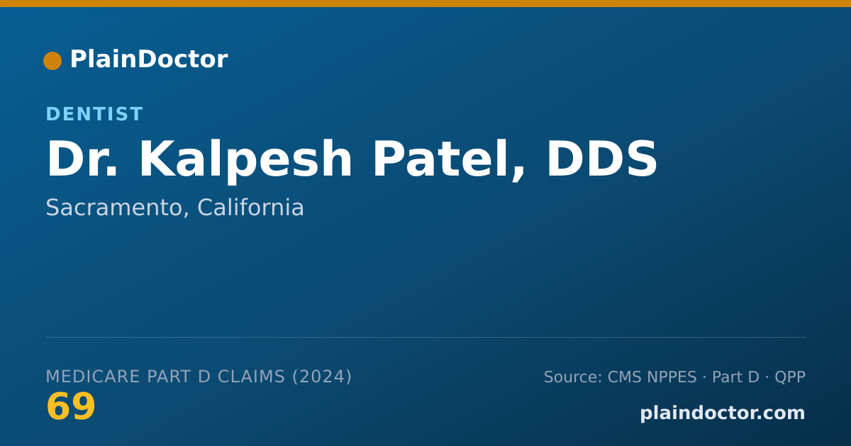 Shareable card for Kalpesh Patel, DDS - Dentist, Sacramento, CA