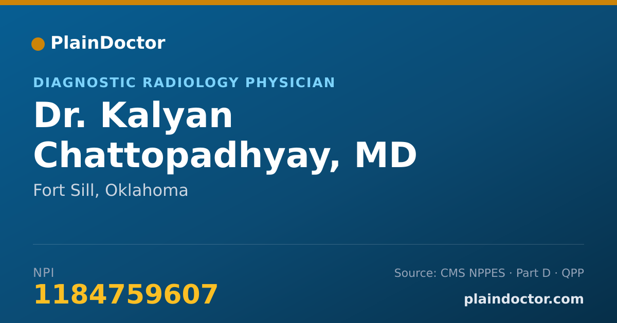 Shareable card for Kalyan Chattopadhyay, MD - Diagnostic Radiology Physician, Fort Sill, OK