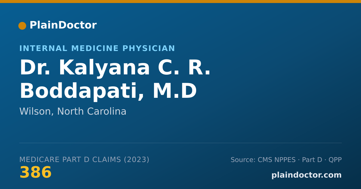 Shareable card for Kalyana C. R. Boddapati, M.D - Internal Medicine Physician, Wilson, NC