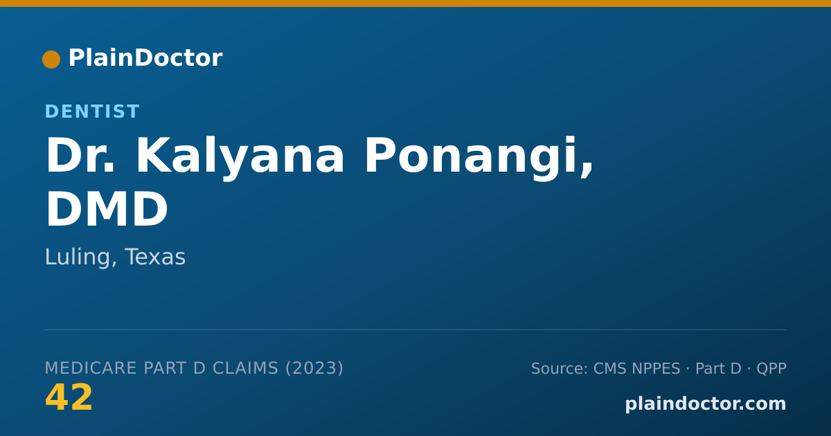 Shareable card for Kalyana Ponangi, DMD - Dentist, Luling, TX