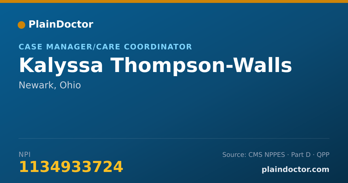 Shareable card for Kalyssa Thompson-Walls - Case Manager/Care Coordinator, Newark, OH