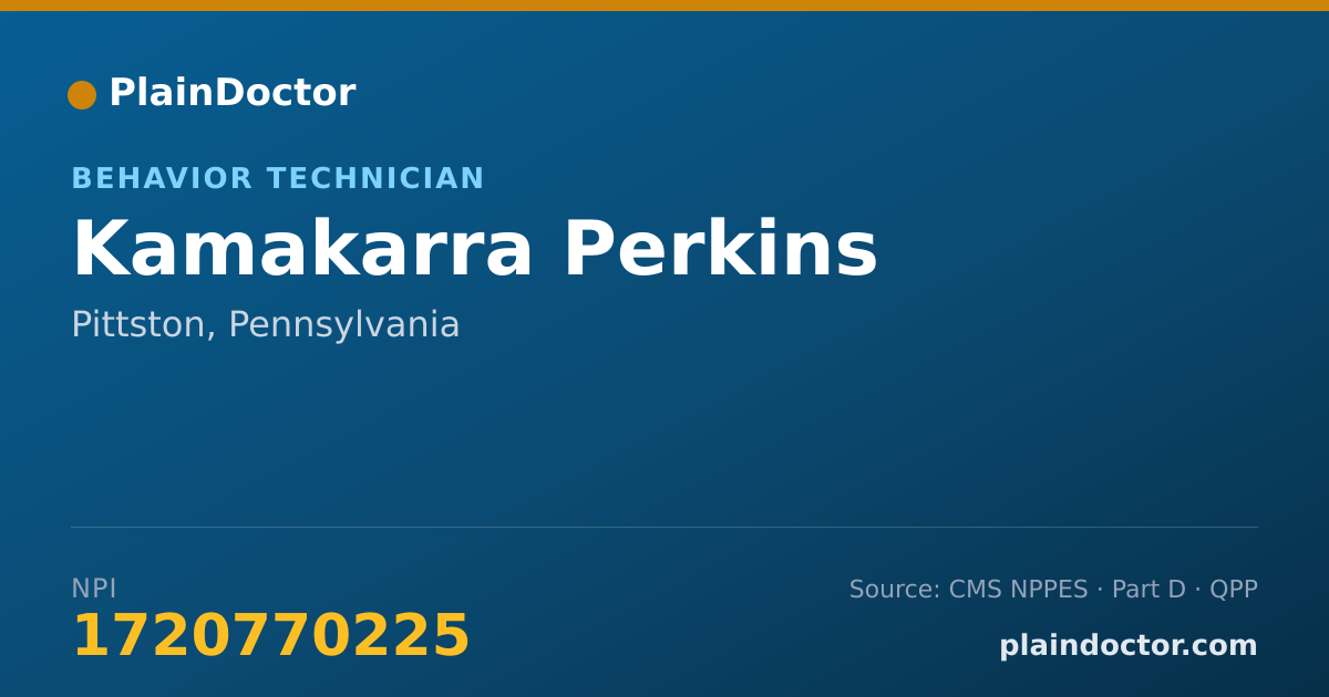 Shareable card for Kamakarra Perkins - Behavior Technician, Pittston, PA