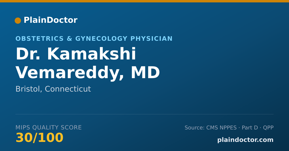 Shareable card for Kamakshi Vemareddy, MD - Obstetrics & Gynecology Physician, Bristol, CT