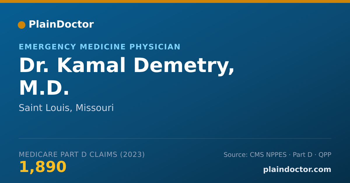 Shareable card for Kamal Demetry, M.D. - Emergency Medicine Physician, Saint Louis, MO