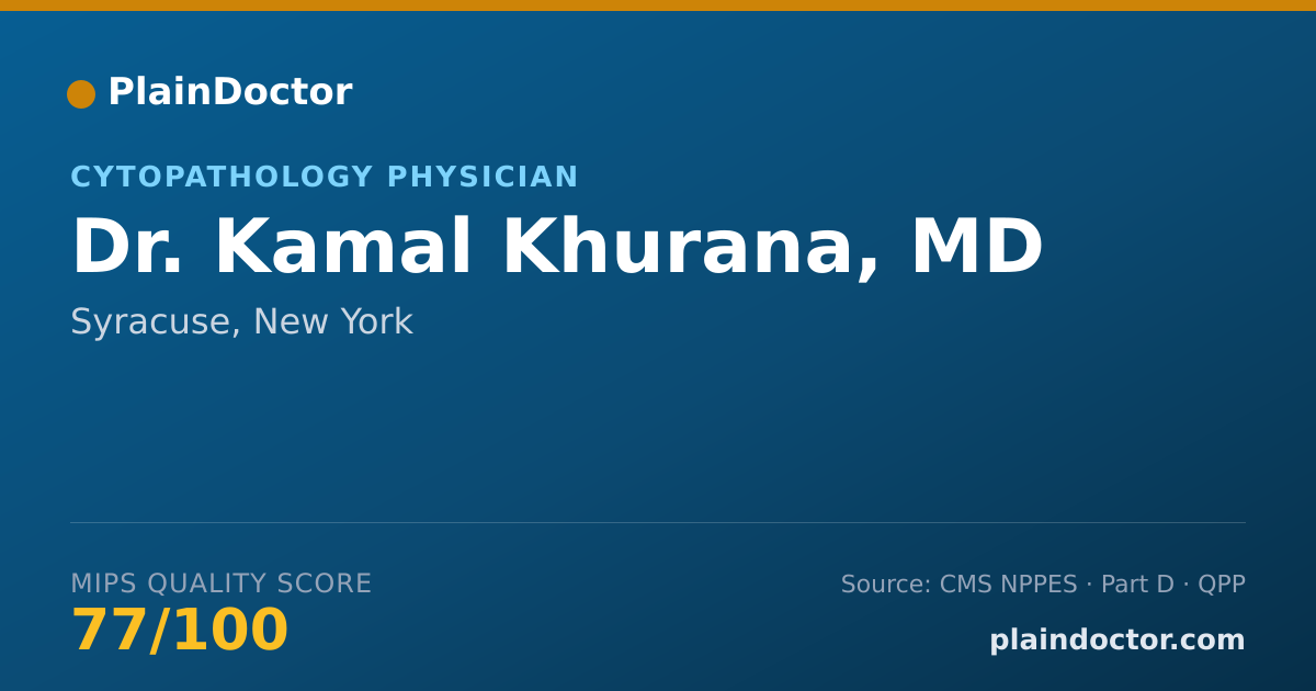 Shareable card for Kamal Khurana, MD - Cytopathology Physician, Syracuse, NY