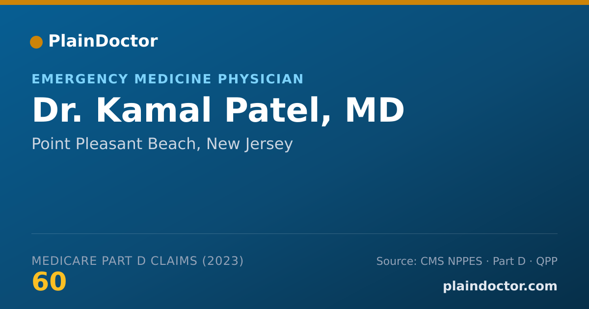 Shareable card for Kamal Patel, MD - Emergency Medicine Physician, Point Pleasant Beach, NJ