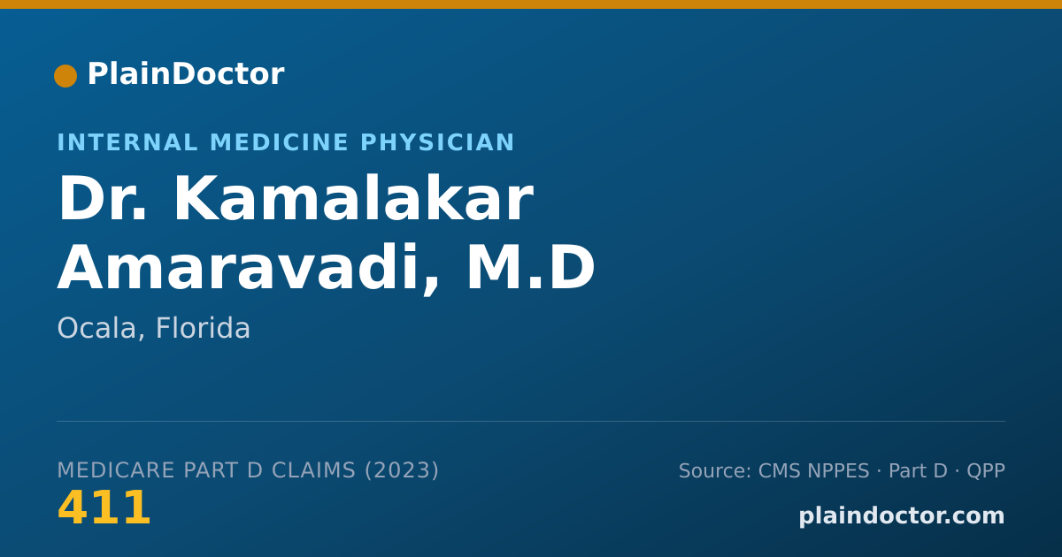 Shareable card for Kamalakar Amaravadi, M.D - Internal Medicine Physician, Ocala, FL