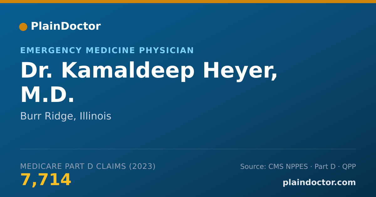 Shareable card for Kamaldeep Heyer, M.D. - Emergency Medicine Physician, Burr Ridge, IL