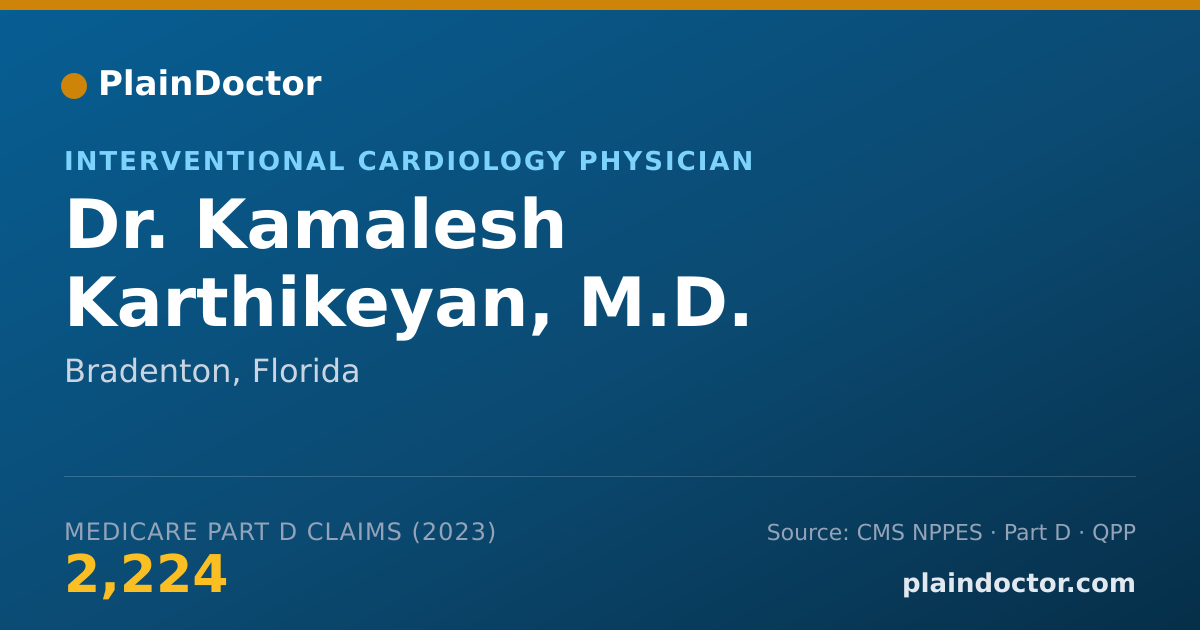 Shareable card for Kamalesh Karthikeyan, M.D. - Interventional Cardiology Physician, Bradenton, FL