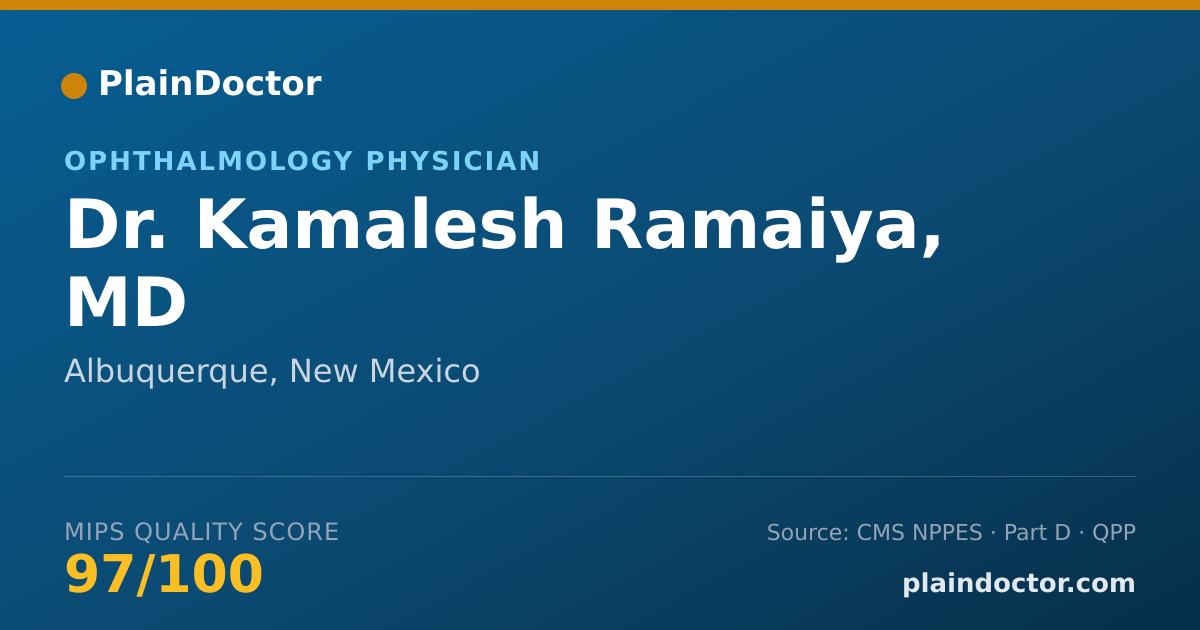 Shareable card for Kamalesh Ramaiya, MD - Ophthalmology Physician, Albuquerque, NM