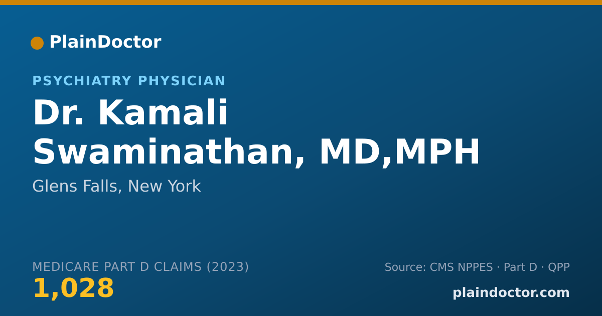 Shareable card for Kamali Swaminathan, MD,MPH - Psychiatry Physician, Glens Falls, NY