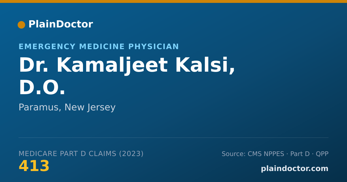 Shareable card for Kamaljeet Kalsi, D.O. - Emergency Medicine Physician, Paramus, NJ
