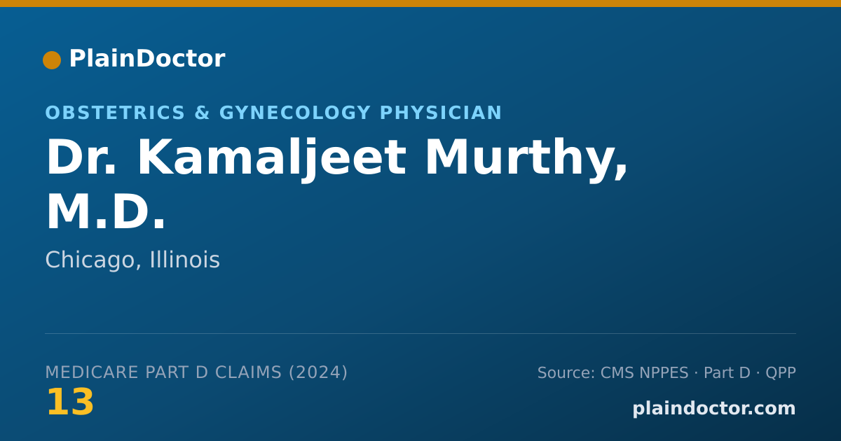 Shareable card for Kamaljeet Murthy, M.D. - Obstetrics & Gynecology Physician, Chicago, IL