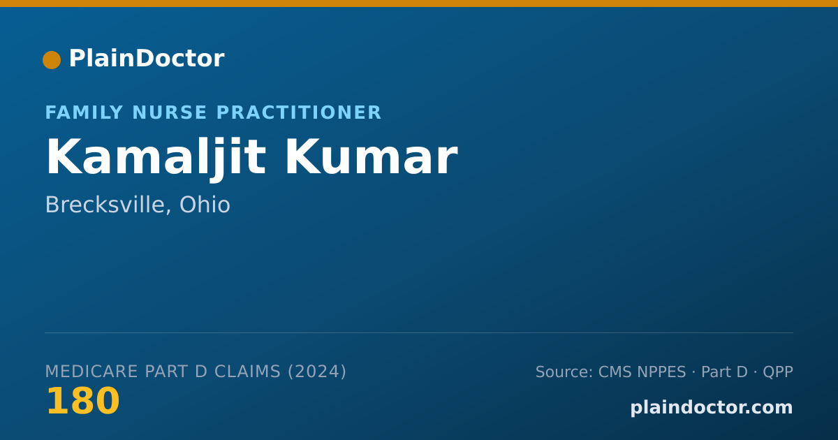 Shareable card for Kamaljit Kumar - Family Nurse Practitioner, Brecksville, OH