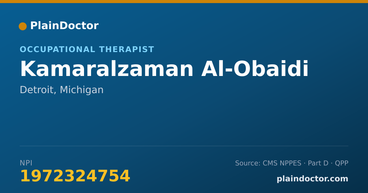 Shareable card for Kamaralzaman Al-Obaidi - Occupational Therapist, Detroit, MI