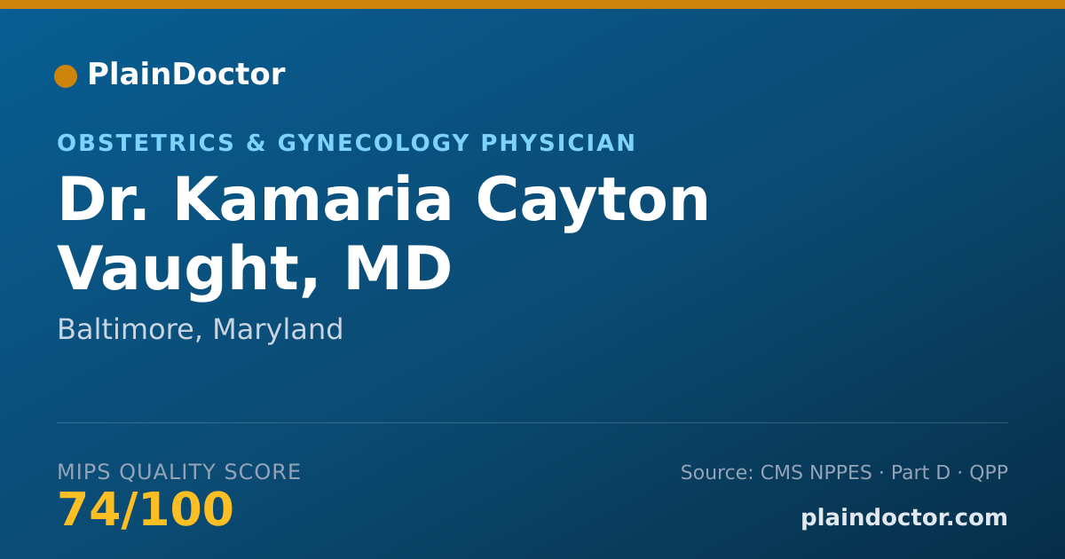 Shareable card for Kamaria Cayton Vaught, MD - Obstetrics & Gynecology Physician, Baltimore, MD