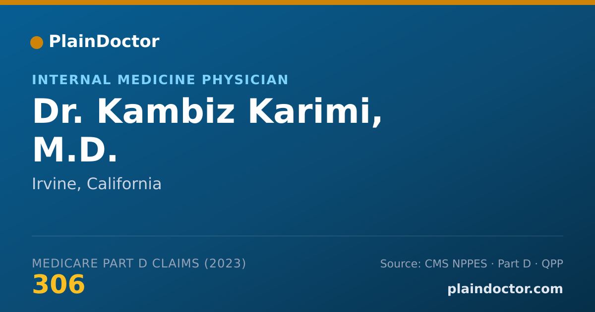 Shareable card for Kambiz Karimi, M.D. - Internal Medicine Physician, Irvine, CA