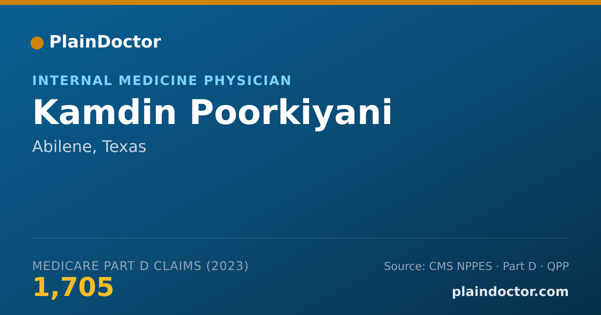 Shareable card for Kamdin Poorkiyani - Internal Medicine Physician, Abilene, TX