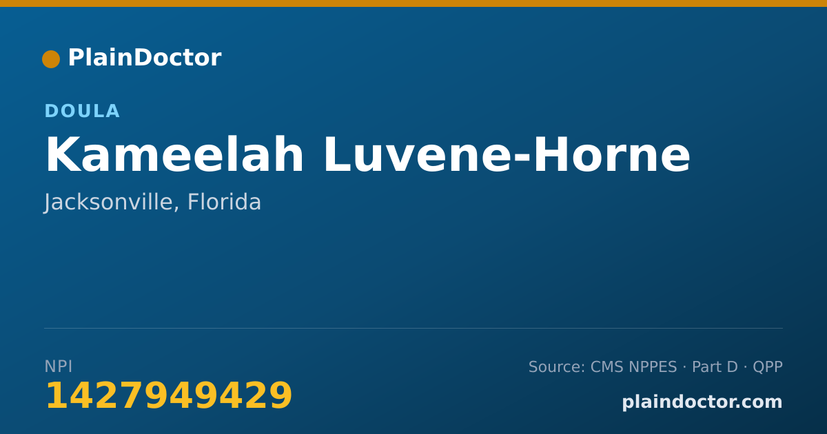 Shareable card for Kameelah Luvene-Horne - Doula, Jacksonville, FL