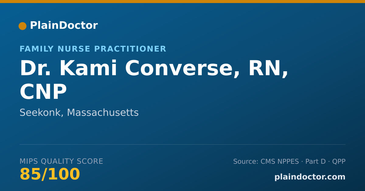 Shareable card for Kami Converse, RN, CNP - Family Nurse Practitioner, Seekonk, MA