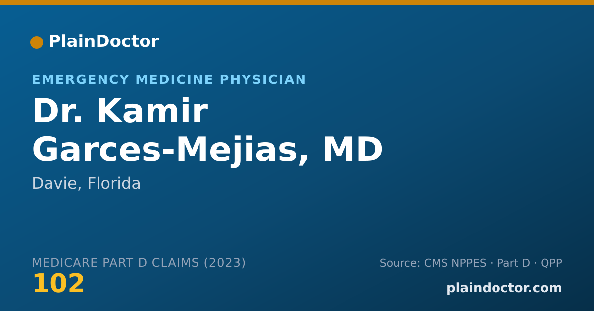 Shareable card for Kamir Garces-Mejias, MD - Emergency Medicine Physician, Davie, FL