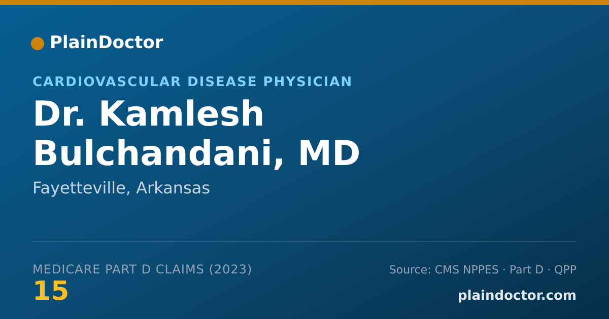 Shareable card for Kamlesh Bulchandani, MD - Cardiovascular Disease Physician, Fayetteville, AR