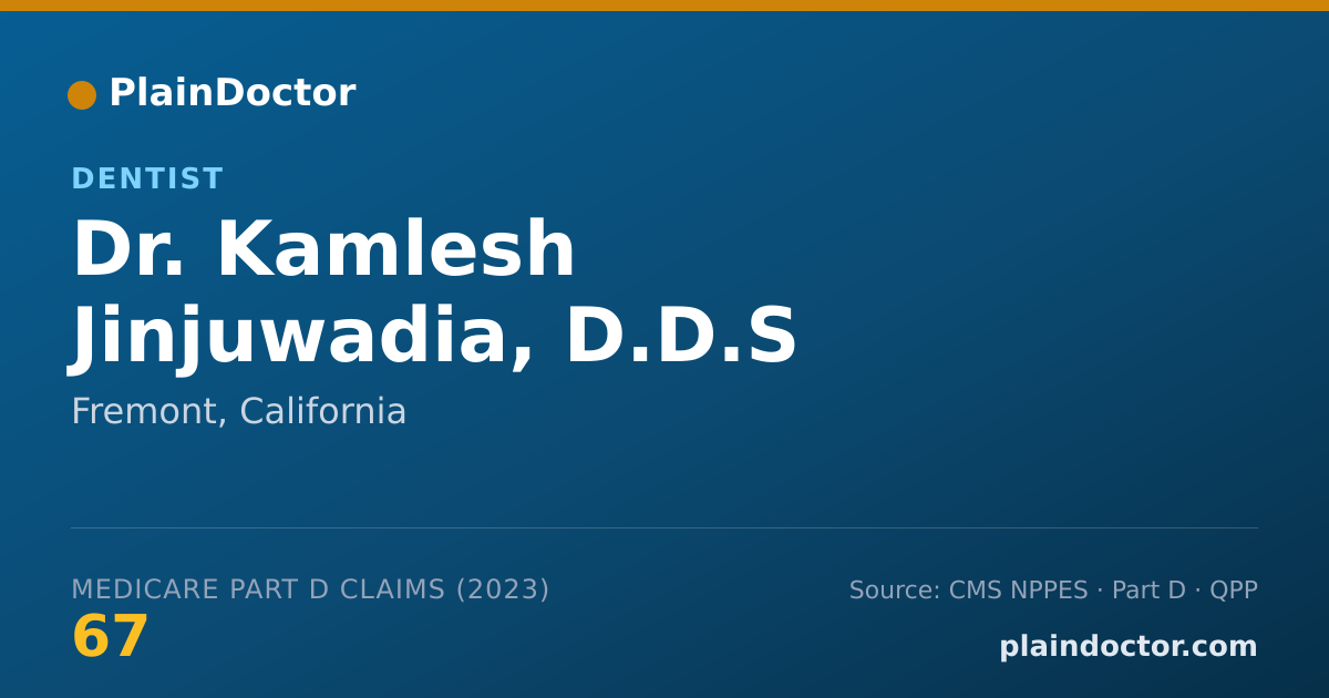 Shareable card for Kamlesh Jinjuwadia, D.D.S - Dentist, Fremont, CA