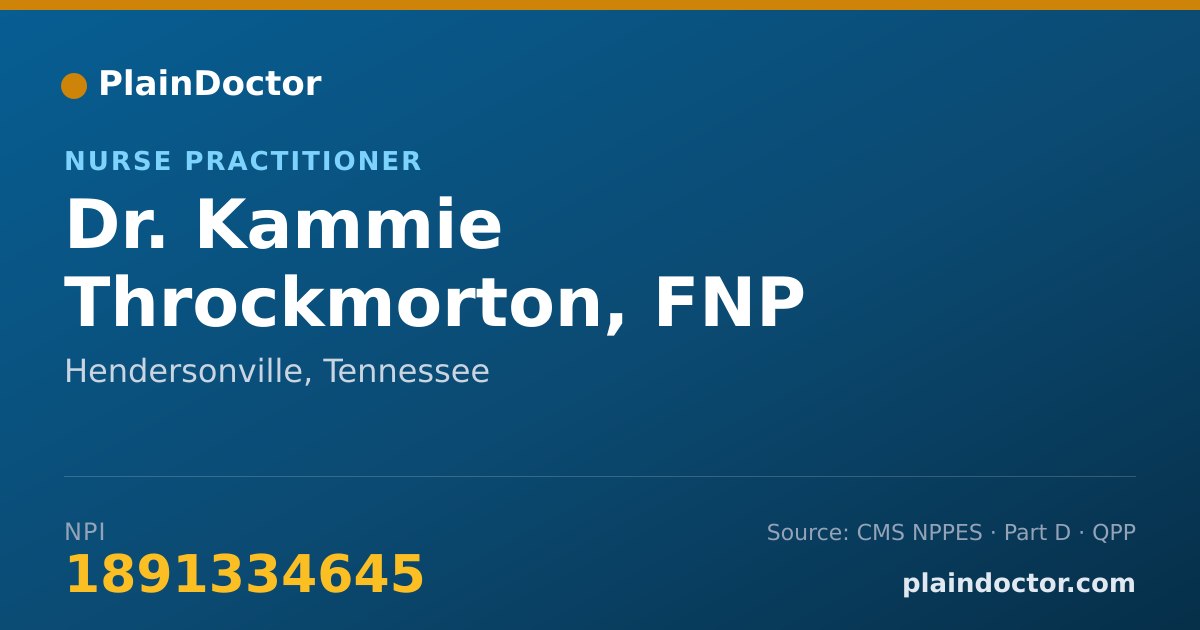Shareable card for Kammie Throckmorton, FNP - Nurse Practitioner, Hendersonville, TN
