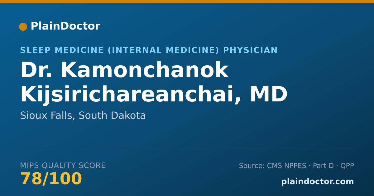 Shareable card for Kamonchanok Kijsirichareanchai, MD - Sleep Medicine (Internal Medicine) Physician, Sioux Falls, SD