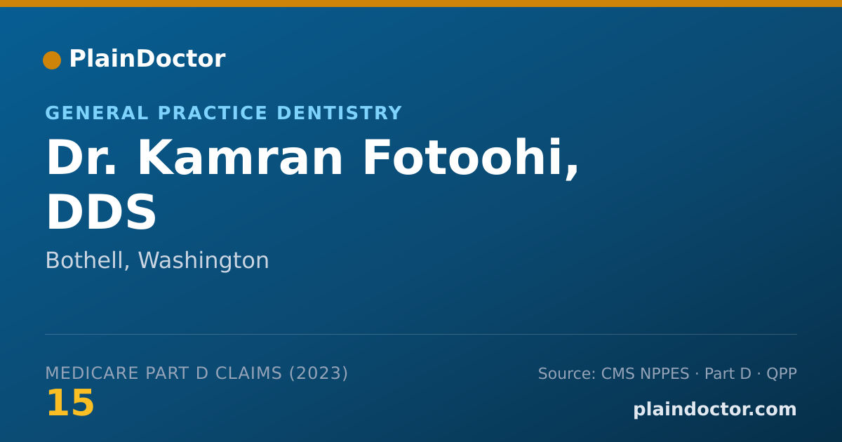 Shareable card for Kamran Fotoohi, DDS - General Practice Dentistry, Bothell, WA