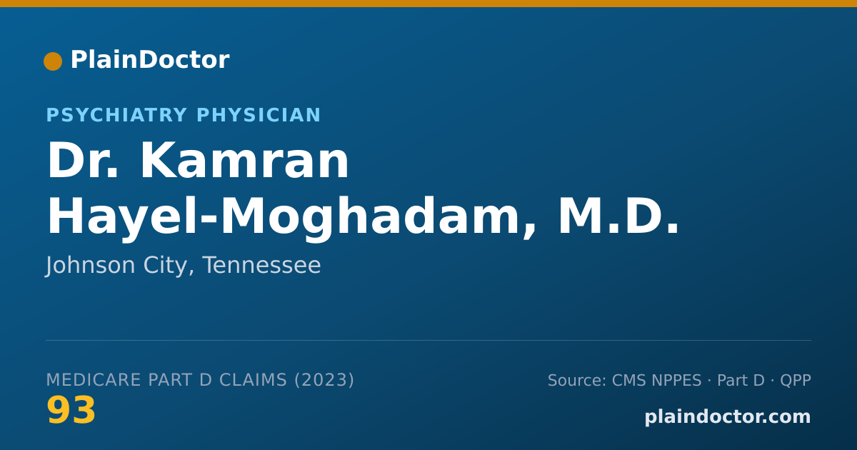 Shareable card for Kamran Hayel-Moghadam, M.D. - Psychiatry Physician, Johnson City, TN