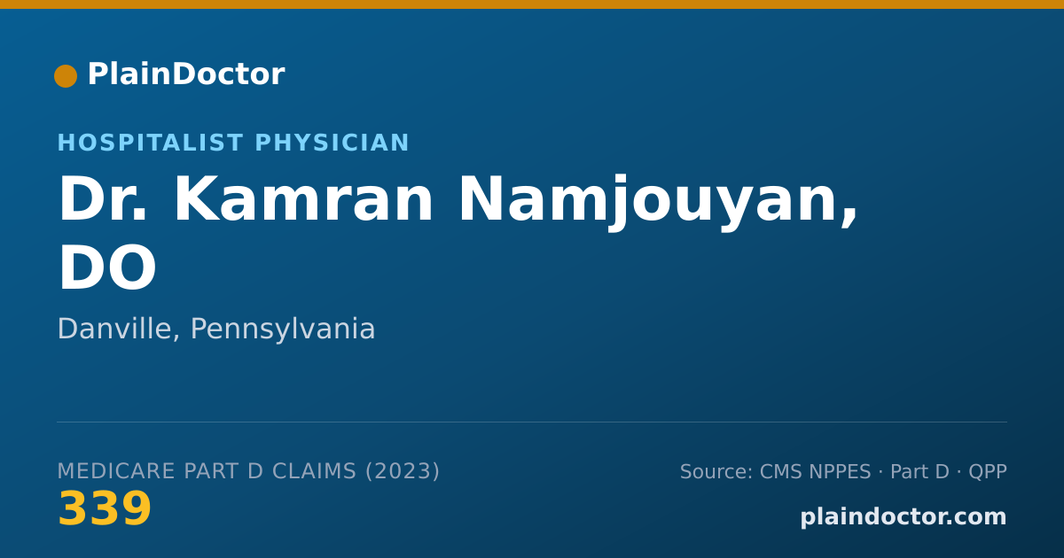 Shareable card for Kamran Namjouyan, DO - Hospitalist Physician, Danville, PA