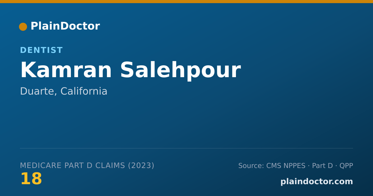 Shareable card for Kamran Salehpour - Dentist, Duarte, CA